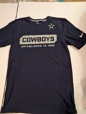 Nike Navy Cowboys Graphic Tee with White Accents Sz S